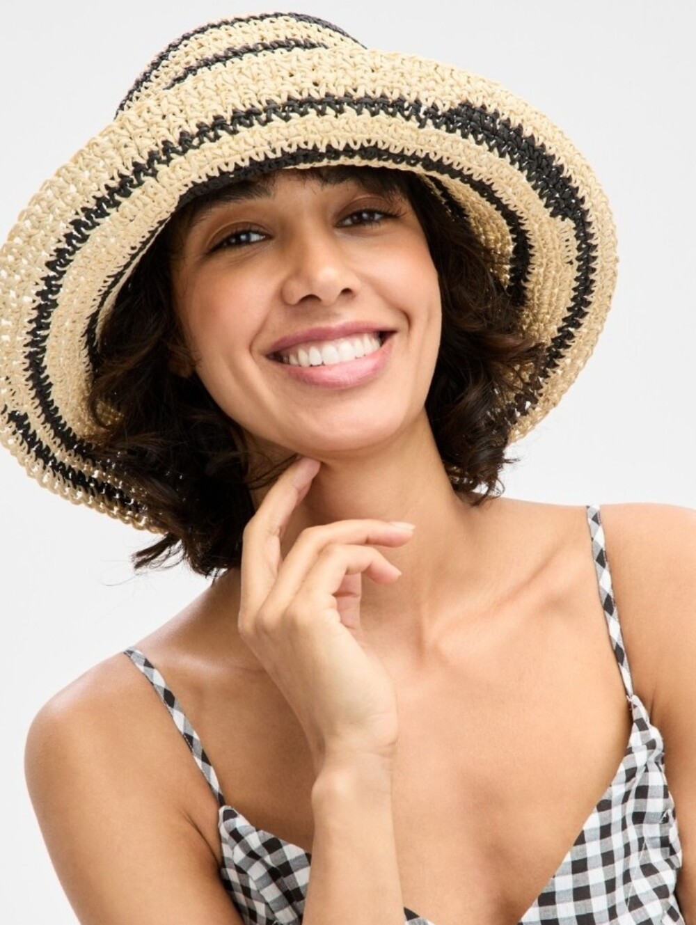 On 34th Space-Dye Crochet Bucket Hat, Exclusively at Macy's - Med Beige NWT